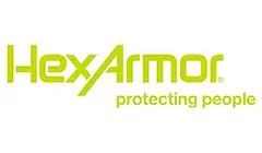 A green and white logo for vex armor.