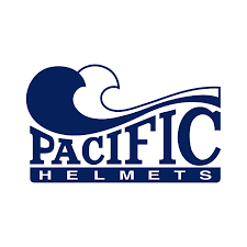 Pacific Helmets logo with a wave design.