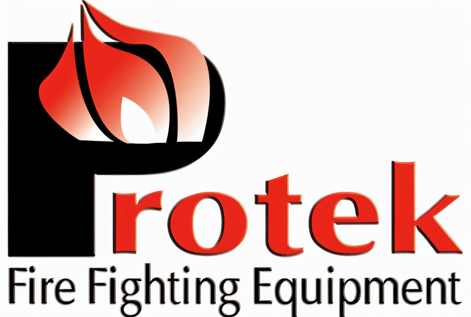 Protek Fire Fighting Equipment logo with flame.